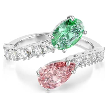 Ariana Grande x Swarovski open ring, Mixed cuts, Multicolored, Rhodium plated image 6