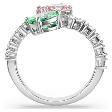Ariana Grande x Swarovski open ring, Mixed cuts, Multicolored, Rhodium plated image 3
