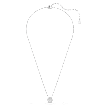 Ariana Grande x Swarovski pendant, Crystal Pearl, Round cut, Flower, White, Rhodium plated image 2