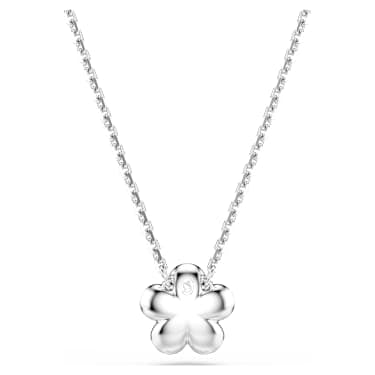 Ariana Grande x Swarovski pendant, Crystal Pearl, Round cut, Flower, White, Rhodium plated image 5