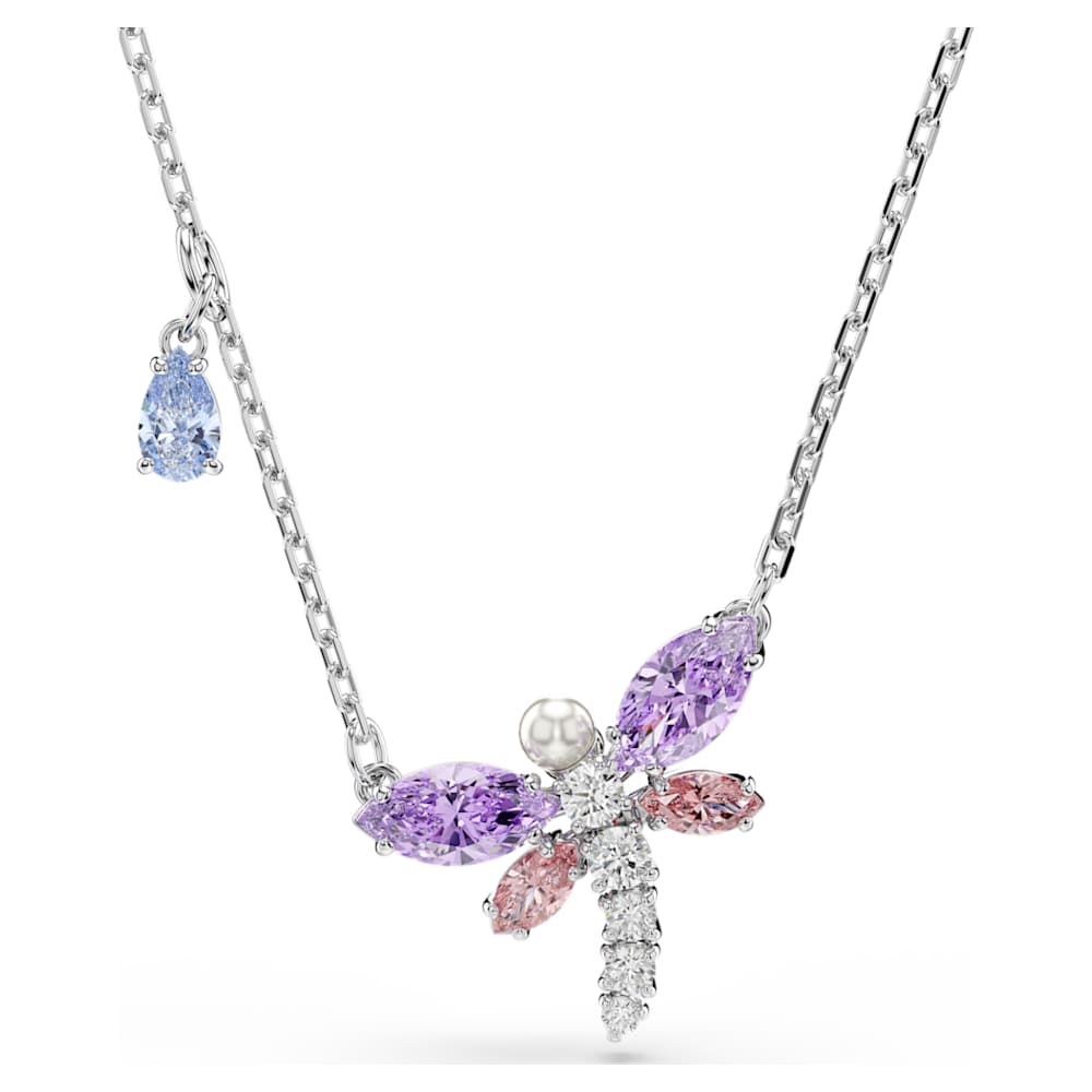 Ariana Grande x Swarovski pendant, Mixed cuts, Dragonfly, Multicolored, Rhodium plated image 1