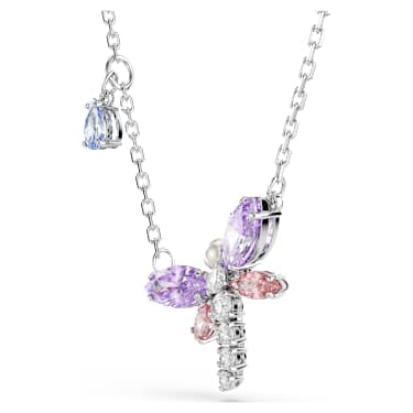 Ariana Grande x Swarovski pendant, Mixed cuts, Dragonfly, Multicolored, Rhodium plated image 3