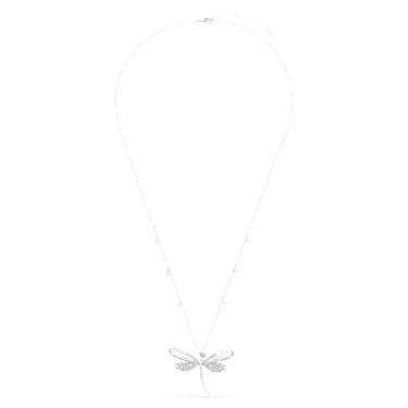 Ariana Grande x Swarovski pendant and brooch, Crystal Pearl, Mixed cuts, Dragonfly, White, Rhodium plated image 2