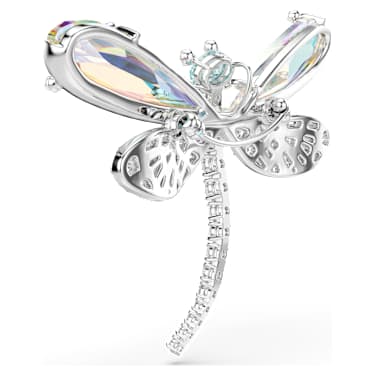 Ariana Grande x Swarovski pendant and brooch, Crystal Pearl, Mixed cuts, Dragonfly, White, Rhodium plated image 6