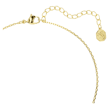 Bella V pendant, Round cut, Green, 18K gold finish image 4