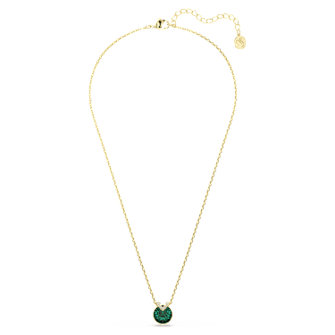 Bella V pendant, Round cut, Green, 18K gold finish image 2