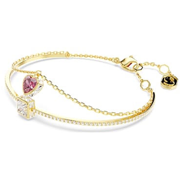 Chroma bangle, Heart, Red, 18K gold finish image 2
