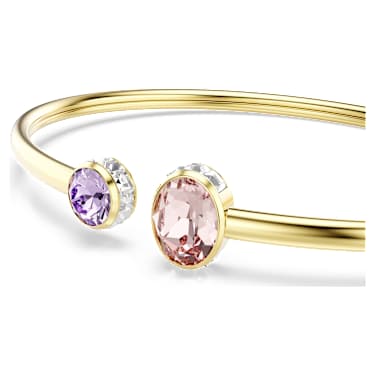 Chroma bangle, Mixed cuts, Multicolored, 18K gold finish image 2