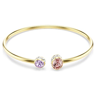 Chroma bangle, Mixed cuts, Multicolored, 18K gold finish image 5