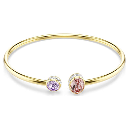 Chroma bangle, Mixed cuts, Multicolored, 18K gold finish image 1