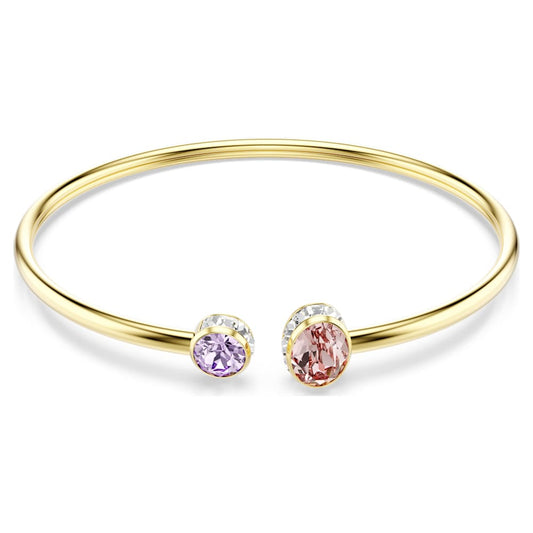 Chroma bangle, Mixed cuts, Multicolored, 18K gold finish image 1