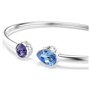 Chroma bangle, Mixed cuts, Multicolored, Rhodium plated image 2