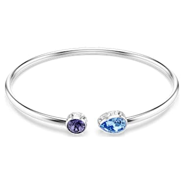 Chroma bangle, Mixed cuts, Multicolored, Rhodium plated image 5