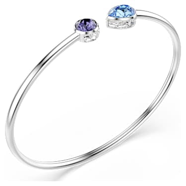 Chroma bangle, Mixed cuts, Multicolored, Rhodium plated image 3