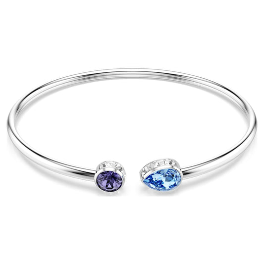 Chroma bangle, Mixed cuts, Multicolored, Rhodium plated image 1