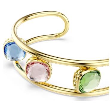 Chroma cuff, Cushion cut, Multicolored, 18K gold finish image 2