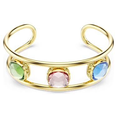 Chroma cuff, Cushion cut, Multicolored, 18K gold finish image 5