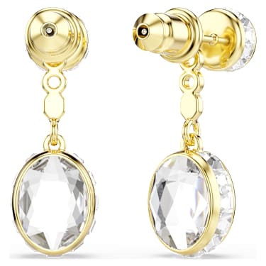 Chroma drop earrings, Mixed cuts, Multicolored, 18K gold finish image 4