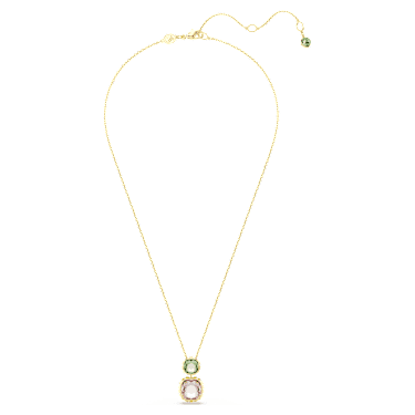 Chroma pendant, Cushion cut, Multicolored, 18K gold finish image 2