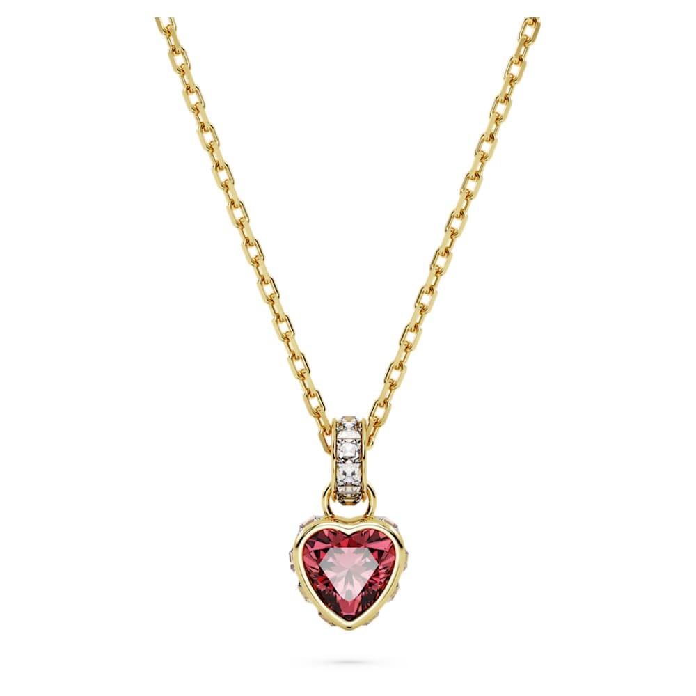 Chroma pendant, Heart, Red, 18K gold finish image 1