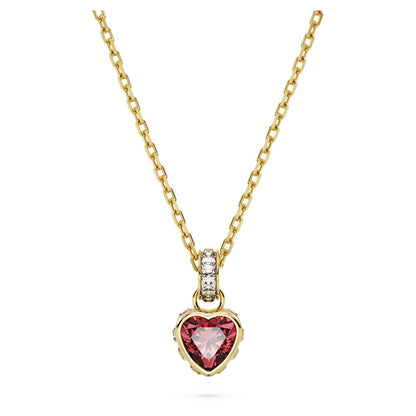 Chroma pendant, Heart, Red, 18K gold finish image 1