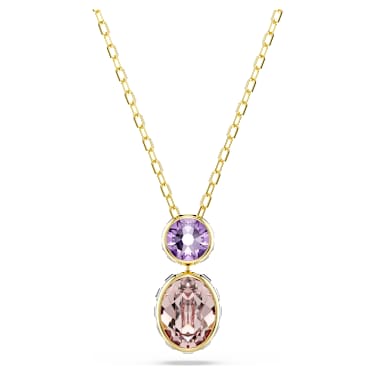 Chroma pendant, Mixed cuts, Multicolored, 18K gold finish image 6