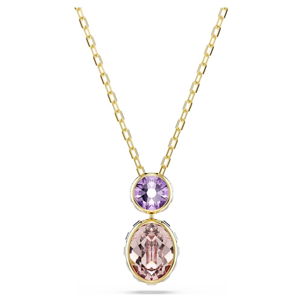 Chroma pendant, Mixed cuts, Multicolored, 18K gold finish image 1
