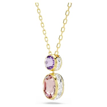 Chroma pendant, Mixed cuts, Multicolored, 18K gold finish image 3