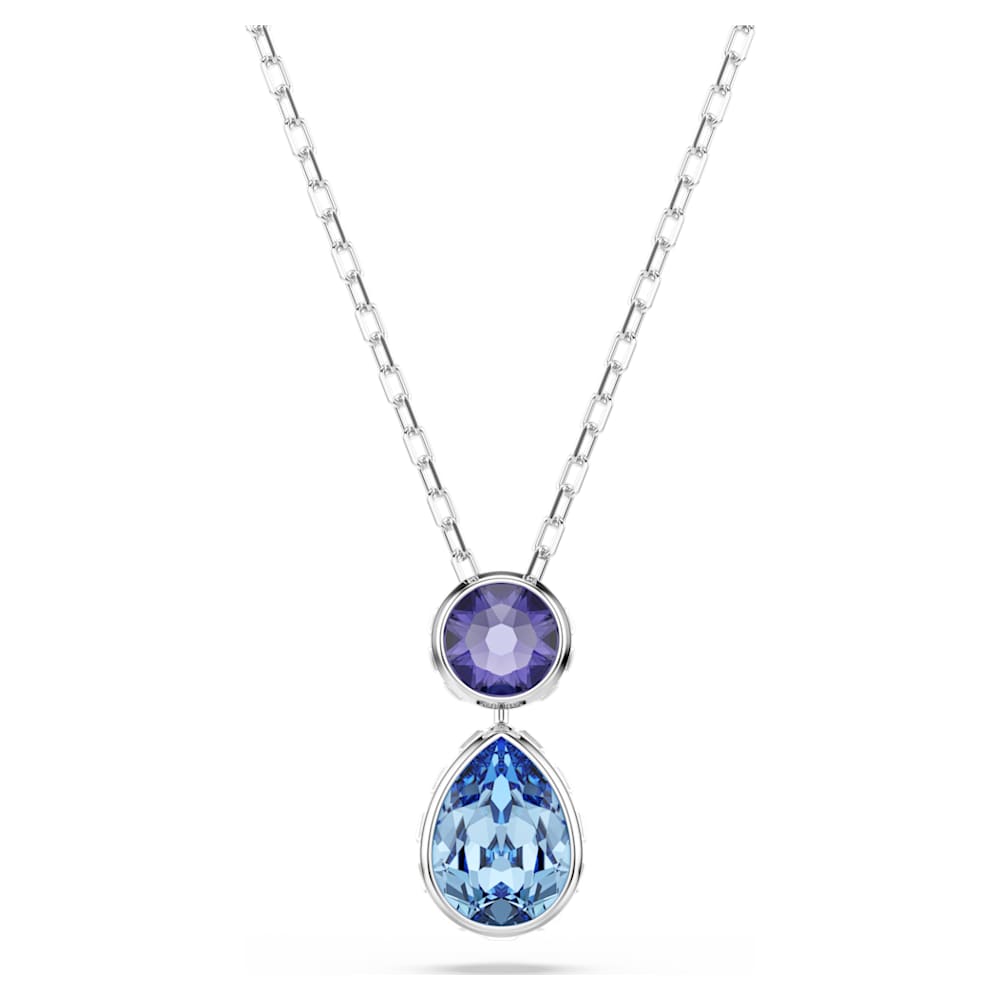 Chroma pendant, Mixed cuts, Multicolored, Rhodium plated image 1