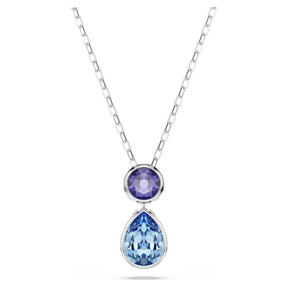 Chroma pendant, Mixed cuts, Multicolored, Rhodium plated image 1