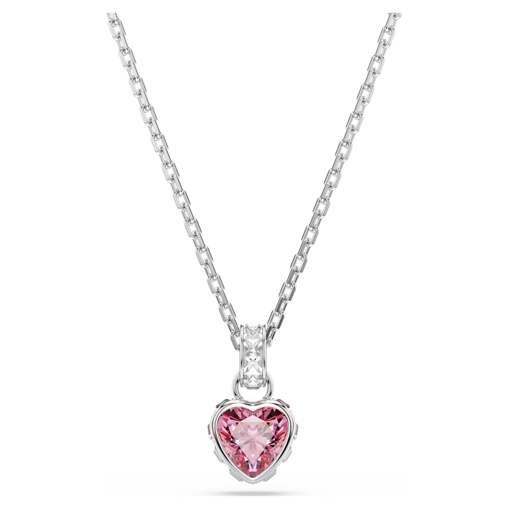 Chroma pendant, Mixed cuts, Pink, Rhodium plated image 1