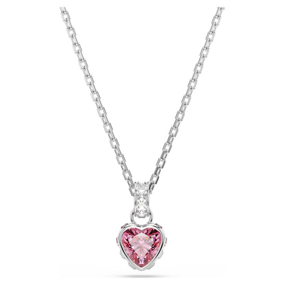 Chroma pendant, Mixed cuts, Pink, Rhodium plated image 1
