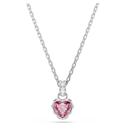 Chroma pendant, Mixed cuts, Pink, Rhodium plated image 1