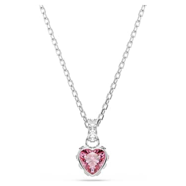 Chroma pendant, Mixed cuts, Pink, Rhodium plated image 6
