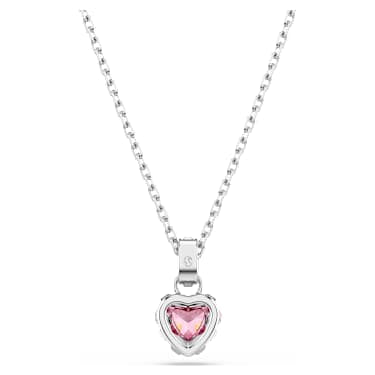 Chroma pendant, Mixed cuts, Pink, Rhodium plated image 5