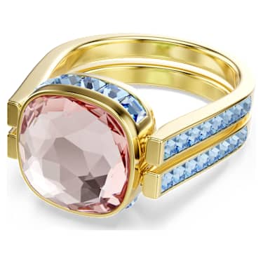 Chroma ring, Cushion cut, Multicolored, 18K gold finish image 6