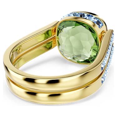 Chroma ring, Cushion cut, Multicolored, 18K gold finish image 5