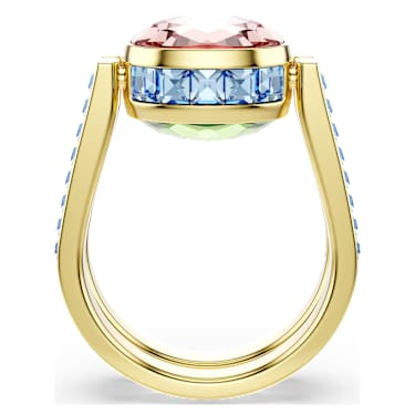 Chroma ring, Cushion cut, Multicolored, 18K gold finish image 4