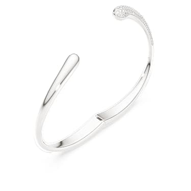 Classica bangle, Intertwining, Round cut, White, Sterling silver image 3