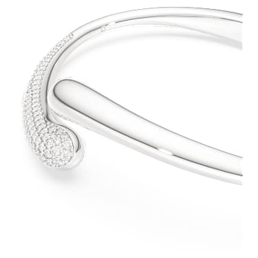 Classica bangle, Intertwining, Round cut, White, Sterling silver image 2