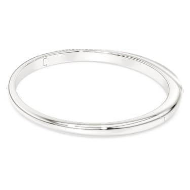 Classica bangle, Round cut, White, Sterling silver image 4