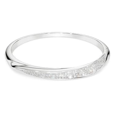 Classica bangle, Round cut, White, Sterling silver image 5