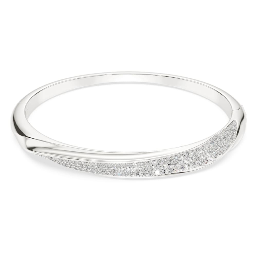 Classica bangle, Round cut, White, Sterling silver image 1