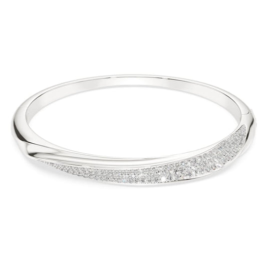 Classica bangle, Round cut, White, Sterling silver image 1