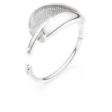 Classica bangle, Statement, Round cut, White, Sterling silver image 3