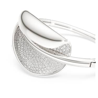 Classica bangle, Statement, Round cut, White, Sterling silver image 2