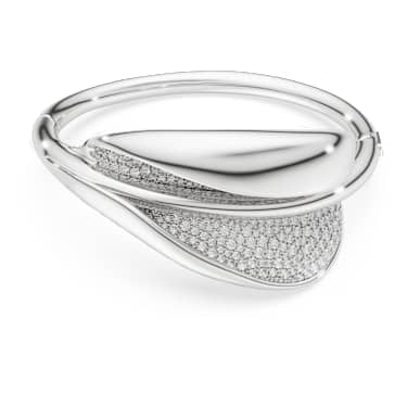Classica bangle, Statement, Round cut, White, Sterling silver image 5
