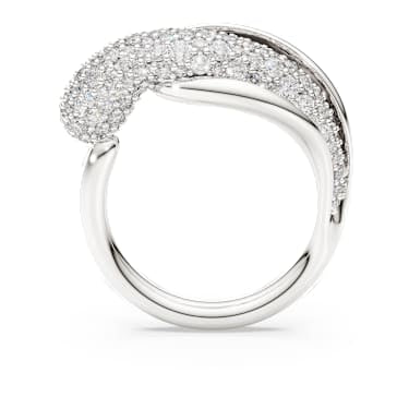Classica cocktail ring, Round cut, White, Sterling silver image 3