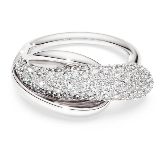 Classica cocktail ring, Round cut, White, Sterling silver image 1