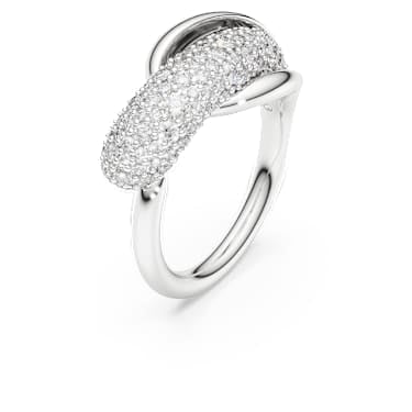 Classica cocktail ring, Round cut, White, Sterling silver image 2